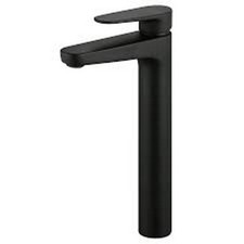 GoodHome Cavally Tall Matt Black Round Deck-mounted Manual Sink or worktop Mono