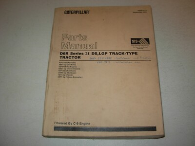 Caterpillar D6R Series ll DS LGP Track Type Tractor Parts Manual , s/n's listed