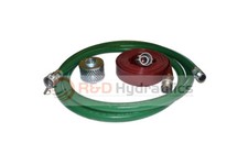 PVC Green Standard Suction Hose  2" x 20 FT  Regular Kit  50 FT Red Discharge