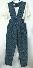 Vintage 80s Pyquette Petite Calif Teal Polka Dot Jumpsuit Romper M S/M 8