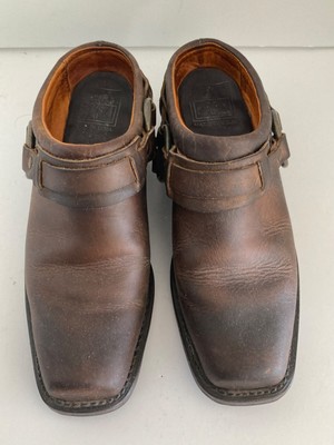 Frye Womens Leather Belted Harness Mules Shoes 70760 Square Toe Slip-On Brown 7M Frye Womens Leather Belted Harness Mules Shoes 70760 Square  main image 2