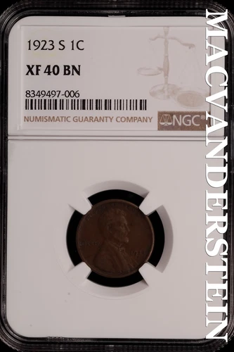 1923-S Lincoln Wheat Cent - NGC XF 40 BN - Scarce  No Reserve  #SLH31