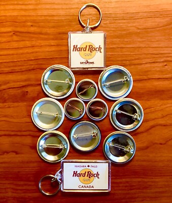 HARD ROCK CAFE KEYCHAINS & BUTTONS COLLECTION 12 PIECE LOT | eBay