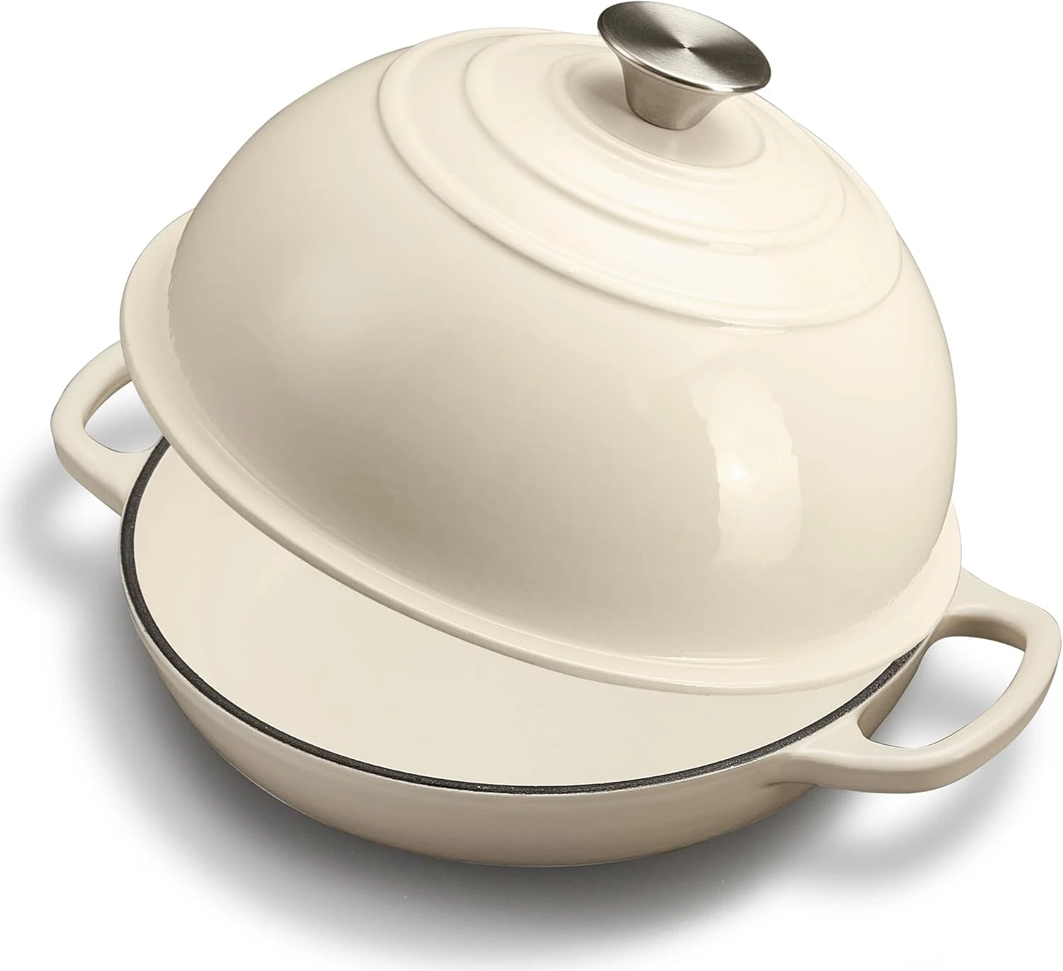 Enameled Cast Iron Dutch Oven for Perfect Sourdough Bread Baking, 6 Qt