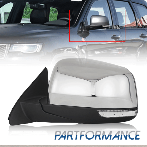 Mirror For 2011-2022 Jeep Grand Cherokee Driver Side Chrome Heated Manual Fold - Bild 1 von 11