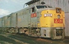 Postcard Louisville & Nashville 368 Locomotive Alco FA-1 Nashville TN 1966