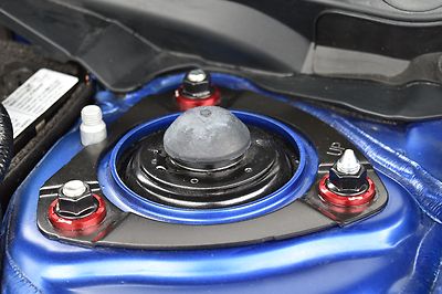 4 VMS RACING STRUT TOWER DRESS UP BLUE WASHERS & NEOCHROME NUTS