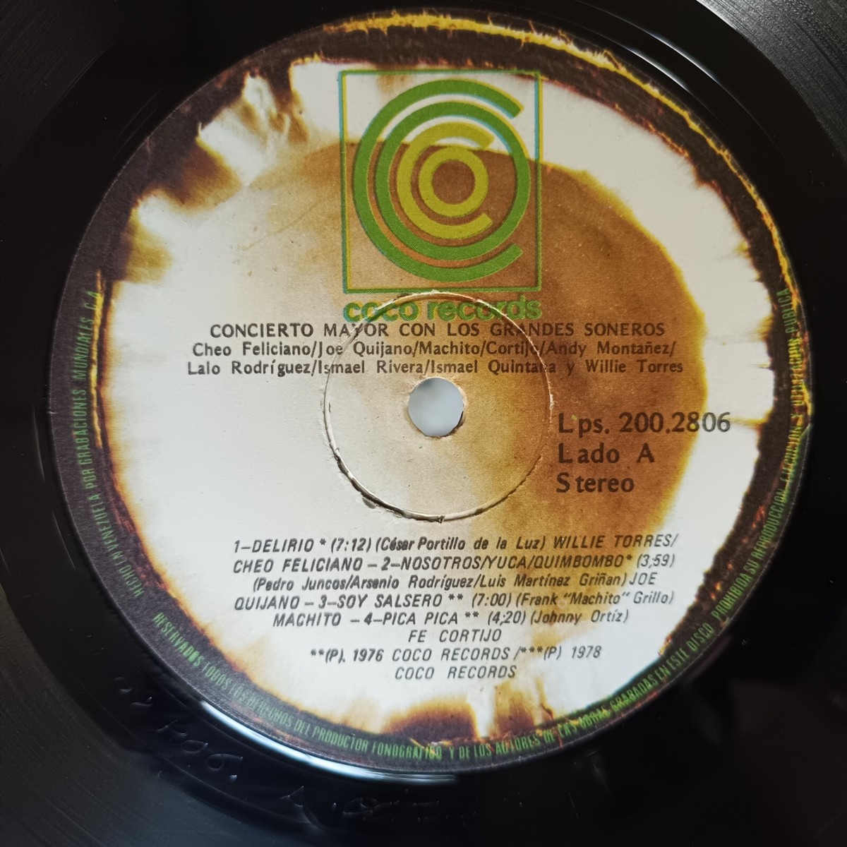 Concierto Mayor Con Los Grandes Soneros [1978] Vinyl LP Latin