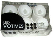 LED  Votive Candles  Set Of 6  White  Flameless Battery Operated