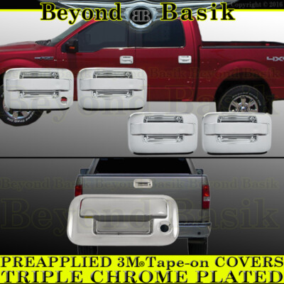 2004-2014 FORD F150 Chrome 4 Door Handle COVERS No Keypad No PSK+Tailgate No Cam