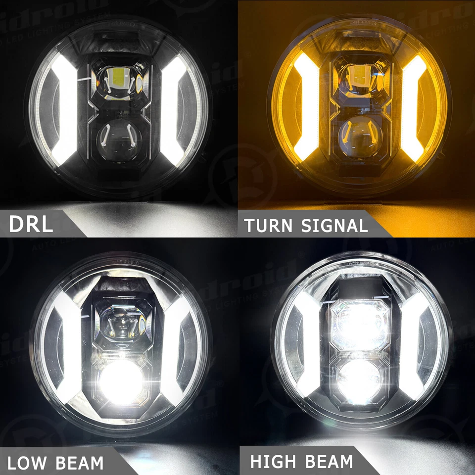 Faróis de LED redondos de 7 polegadas halo DRL para 1953-1977 Ford F-100 F-250 F-350 Pickup - Imagem 3 de 4