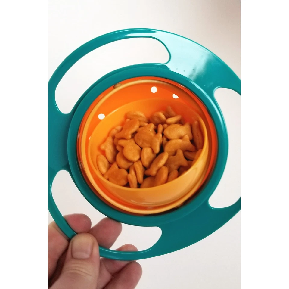 Tazón de comida resistente a derrames para bebés y niños pequeños - ROSA/ROSA giroscopio bocadillos Foto 4 de 4