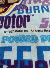 VTG Twin Bed Flat Sheet Mattel Hot Wheels Blue 90s Racing Cars Motors