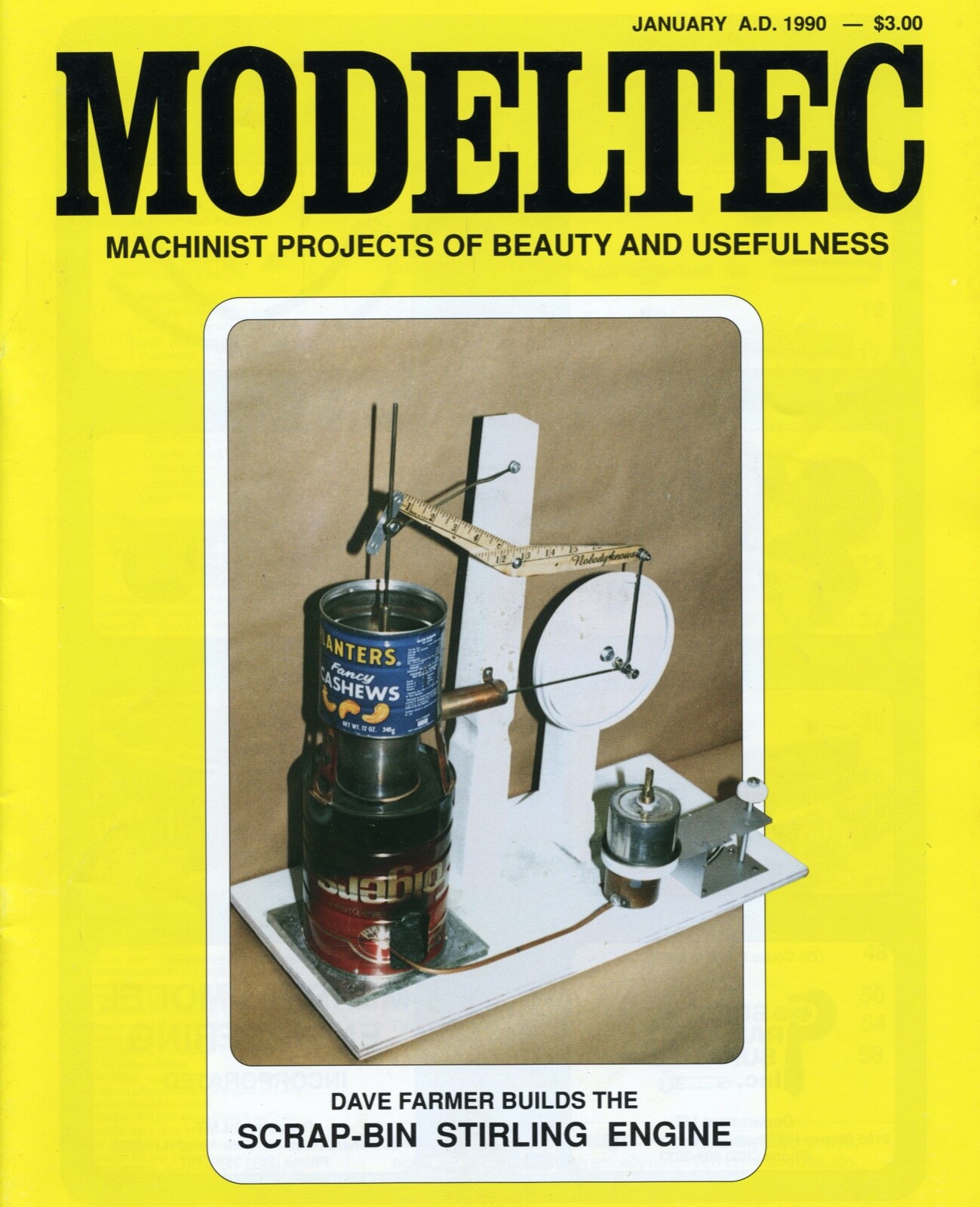 MODELTEC V 6 N 9 January 1990 Dave Farmer Builds the Scrap-Bin Stirling Engine