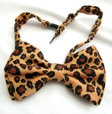 BROWN TAN LEOPARD PRINT ADJUSTABLE BOWTIE/LEOPARD PRINT BOW TIE-NEW GIFT BOX 