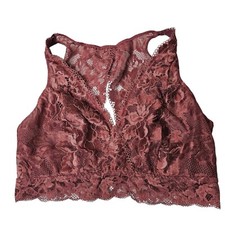 Soma Size Medium Mauve Purple Embrace Lace Back Bralette Wireless Unlined