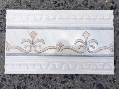 8 White Ceramic Moulding Border Listello Tile Decorative Wall Border Listello Tile Decorative Wall