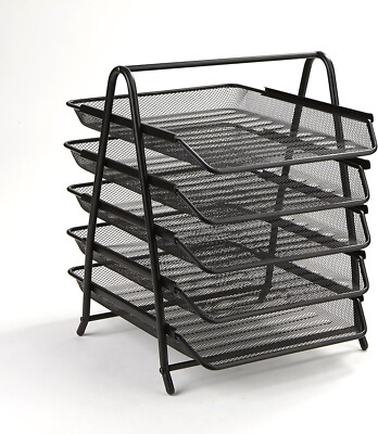 Mind Reader 5-Tier Paper Tray, Desktop Organizer File Storage, Workspace, Office