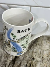 Alice Tait Bath England UK Landmarks Map Mug Card Peekaboo Hot Air Balloons 2014