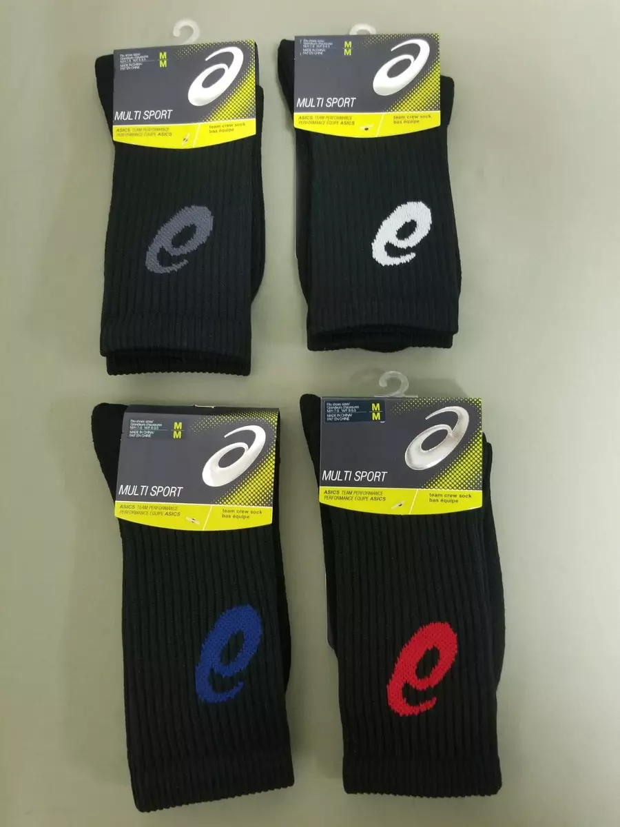 New Asics Multi Sport Logo Team Crew Socks. 4 Colors To Choose