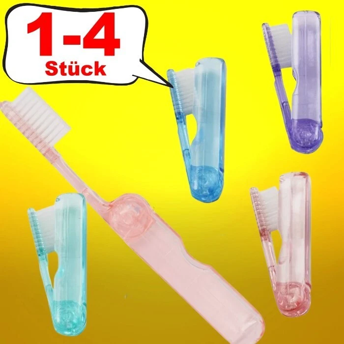 ELINA 1-4 Stück Reisezahnbürste Zahnbürste Reise mit Etui Klappzahnbürste