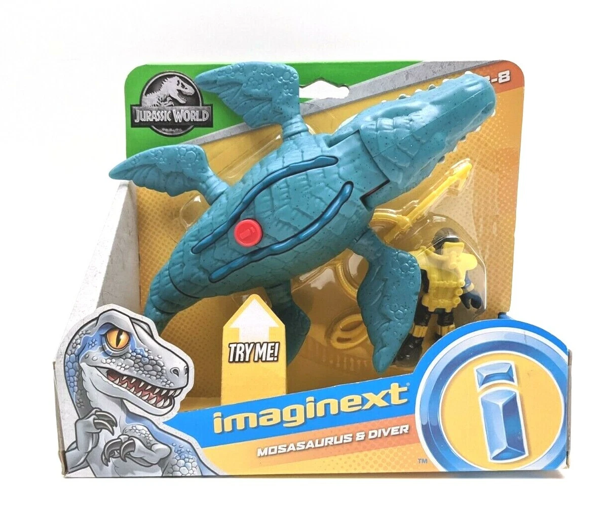 NEW Fisher Price Imaginext Jurassic World Mosasaurus Diver Figure Dinosaur Toy