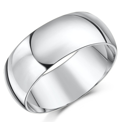 Ring 9 kt Weißgold Hofform Ehering Band R-Z