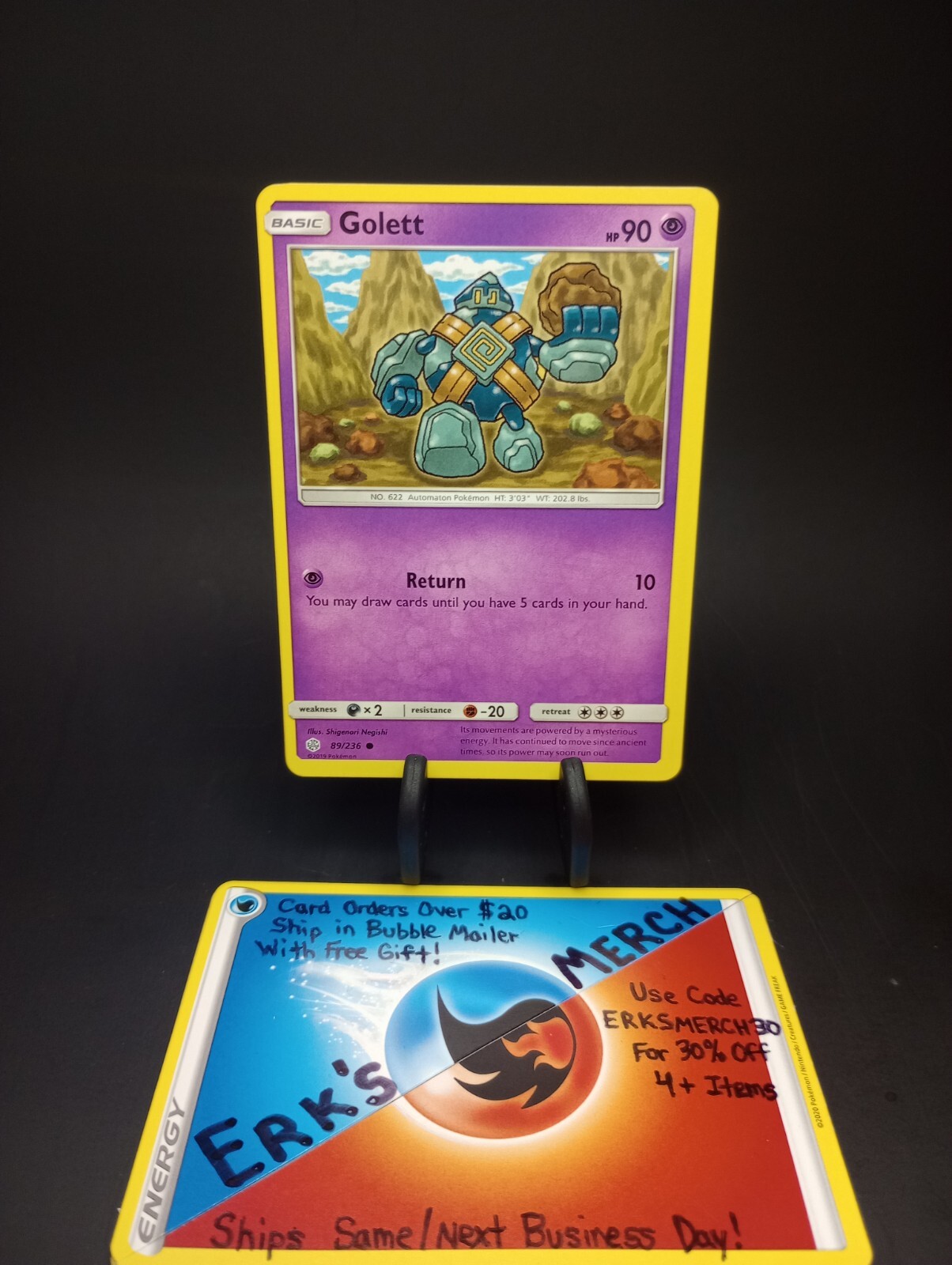 Golett 89/236 Cosmic Eclipse NM Regular Common Pokemon Card 