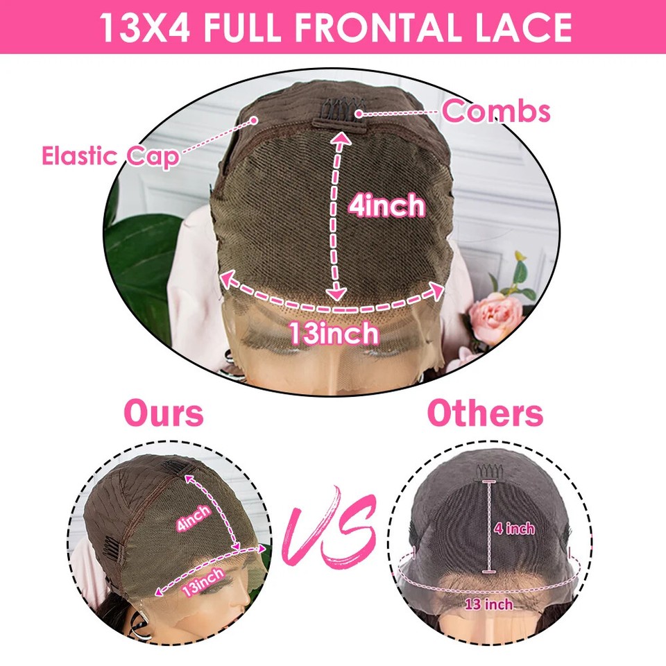 Chocolate Brown Short Curly Bob Wigs 13x4 Lace Front Human Hair Wigs