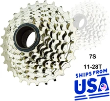 DNP Freewheel 7 Speed 11-28T Cassette, Screw Thread in, 7S Cycling Bike eBike