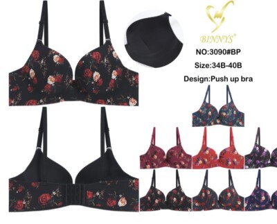 1 or 6 pcs lot Binny s floral premium  seamless wireless push up Demi bras