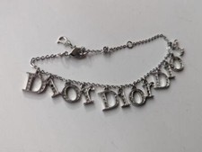 Christian Dior logo 3-row charm chain bracele...