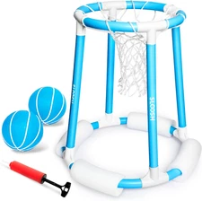 Sloosh Pool Basketball Hoop Set, Floating Basketball Pool Game, Swimming Floats 