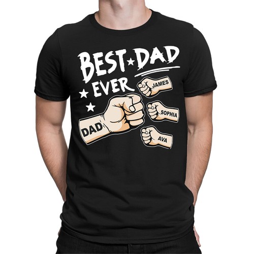  T-Shirt personalisiertes Best Dad Ever Fathers Day Geburtstag Geschenk #V#FD#TA-58 - Bild 1 von 19