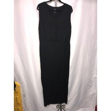 NY Collection Womens Black Sleeveless V Neck Maxi Dress XL