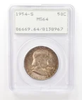 1954-S Franklin Half Dollar MS64 PCGS Rattler Beautiful Tone *6586
