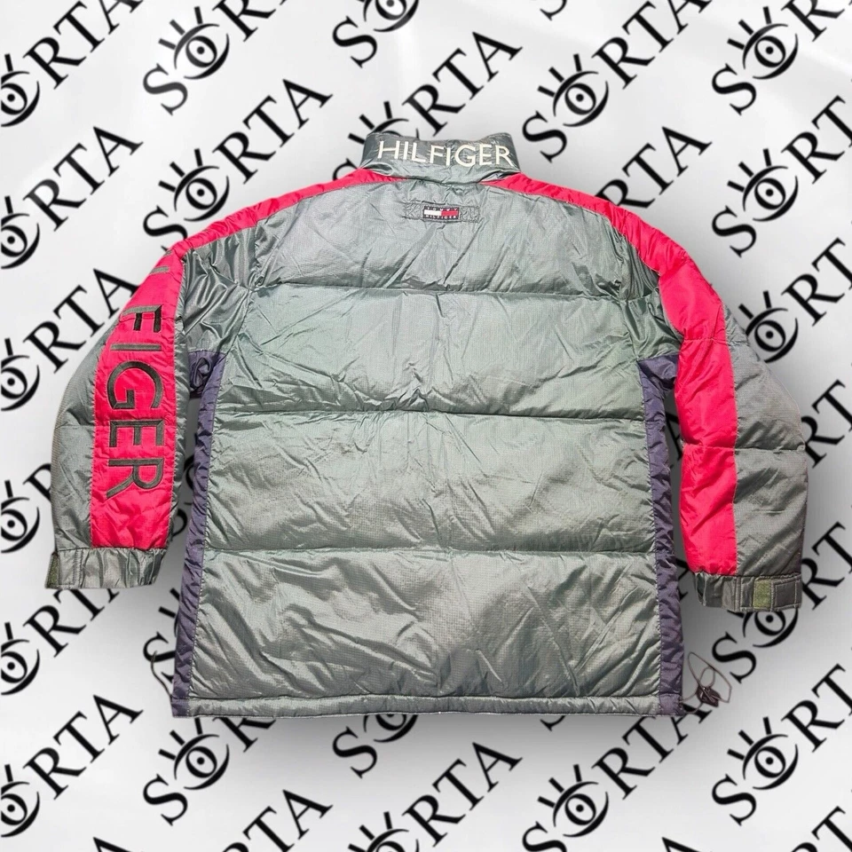 Chaqueta acolchada Tommy Hilfiger de pluma de pato de colección años 90 Gucci bloque de color talla L Foto 2 de 4