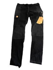 Fjallraven Mens Abisko Trail Tights Small Black Trekking Hiking Pockets Stretch