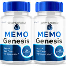  2 Pack Memo Genesis Nootropic All Natural Formula Brain Supplement 120 Capsule
