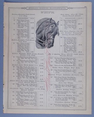 Horse Whips 1885 Hibbard Spencer Bartlett & Co Catalog page 441 FD3-E4