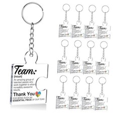Team Appreciation Gifts Bulk Thank You Keychains for 12 Multicolor Work