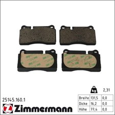 Zimmermann 25145.160.1 Bremsbelagsatz für SEAT AUDI CUPRA TT A3 LEON SC ATECA