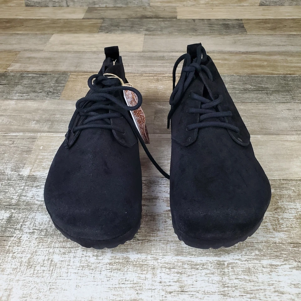 Botas Birkenstock Dundee para mujer talla 7 cómodas negras de gamuza con cordones al tobillo Foto 2 de 4