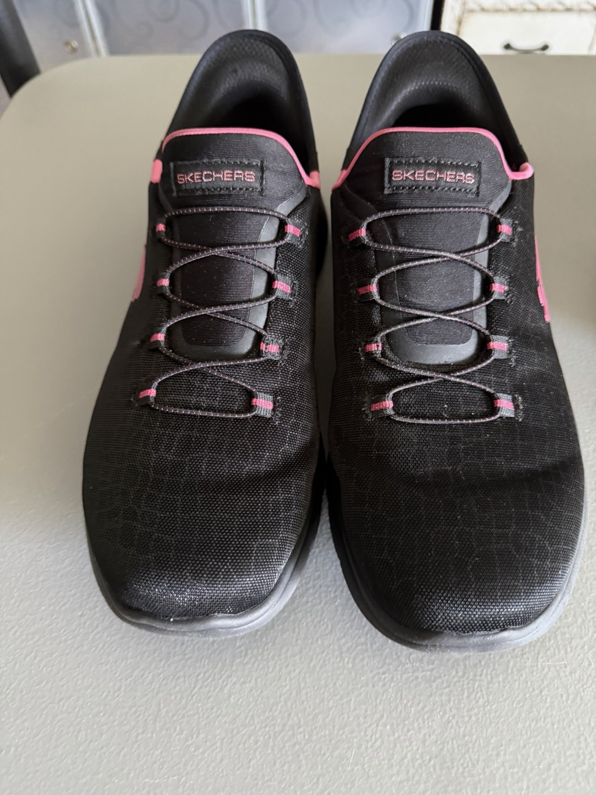 Skechers Women's Slip in Summits Classy Night Shoes Black Hot Pink Size 10 image 5