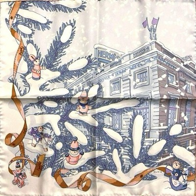 Hermes Silk Scarf Noel au 24 Faubourg Christmas Rare 42cm Used | eBay
