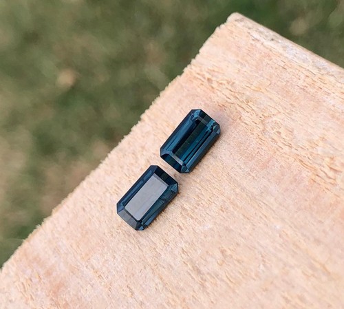 Premium quality 2.00 Ct Indicolite Tourmaline Pair Emerald Cut from Afghanistan - Picture 9 of 12