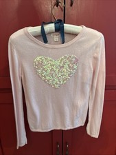 VALENTINE S DAY Pink Sweater With Sequin Heart Size L 10-12