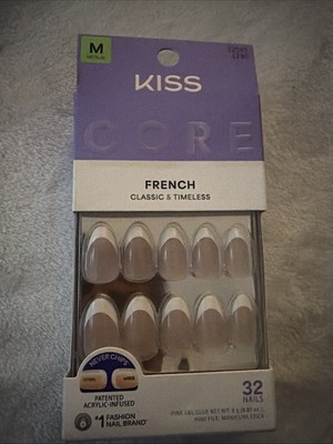 Kiss Core French Nails Press On 32 Count Medium Curiosity