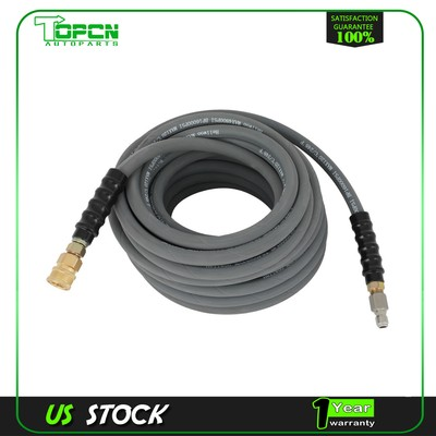 #ad 100ft 4800PSI High Pressure Power Washer Hose 3 8quot; Quick Connect Gray W Couplers $82.64
