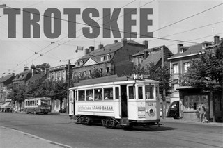 Larger Negative BELGIUM Liege Tram Strassenbahn 129 1957 Belgian